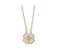 FFWTPY Collana da Donna Gioielli in Argento Oro Catena Della Clavicola del Cuore Quadrifoglio Zircone per moglie la fidanzata mamma Anniversario Compleanno (Oro)