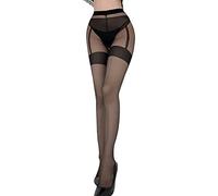 FFWTPY Collant Donna Reggicalze Hot Calze a Rete Velate Trasparente Autoreggenti Giarrettiera Effetto Reggicalze Elegante moda Vintage Resistenti Elasticizzate