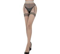 FFWTPY Collant Donna Reggicalze Hot Calze a Rete Velate Trasparente Autoreggenti Giarrettiera Effetto Reggicalze Elegante moda Vintage Resistenti Elasticizzate