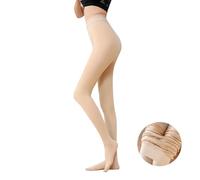 FFWTPY Collant Donne Autunno e Inverno Pile Coprenti Nero Nudo Vita Alta Leggins Termici Donna Calze Elastico Pantaloni Morbido Tights