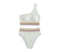FFWTPY Costume Donna Due Pezzi Monospalla Etnico Bikini Set Mare Costumi Vita Alta Tankini Contenitivo No Segno Abbronzatura Costume Curvy Bikiniset