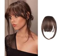 FFWTPY Extension Capelli Veri Clip Frangetta Finta Sintetica Naturale con Fringe Hairpiece Frontale Frangia Extensions Fascia Air Bangs per Donne (Marrone)