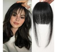 FFWTPY Frangia Capelli Veri Clip Posticcio Naturale Frangetta Frontale Estensione Capelli Lisci Accessorio Acconciatura