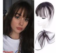 FFWTPY Frangia Clip Capelli Veri Frangetta Naturale Topper Frontale Ciuffo Capelli Lisci Estensioni Integrazione Volume