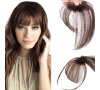 FFWTPY Frangia Clip Capelli Veri Frangetta Naturale Topper Frontale Ciuffo Capelli Lisci Estensioni Integrazione Volume