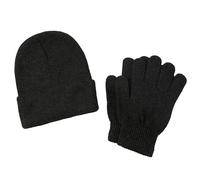 FFWTPY Inverno Termici Cappello Guanti Set con Fodera in Pile per Uomo e Donna Uomo Donna Sport all'Aria Aperta (Nero)