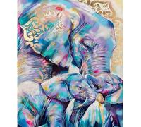 FFWTPY Kit Per Pittura Diamante Elefante Famiglia 5d Set Completo Per Creazione Mosaici Arte Fai Da Te Decorazioni Per La Casa Hobby Creativi Kit E Accessori Per Pittura Diamante 40x50 Cm