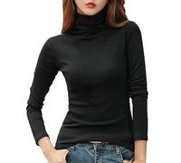 FFWTPY Maglia Termica da Donna Maglietta Funzionale con Scollo Rotondo Collo Alto Base Layer Basic Top Intimo Traspirante Abbigliamento Termico Inverno