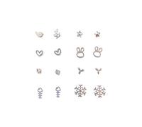 FFWTPY Orecchini Argento Sterling Fiore Farfalla Corona Luna Stella Cerchio Piccoli Lobi Multipli Donna Ragazza