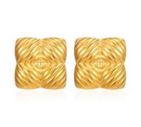 FFWTPY Orecchini Quadrati Geometrici Scanalati Metallici Lussuosi Gioielli Femminili Eleganti Accessori Brillanti Tonalità Oro