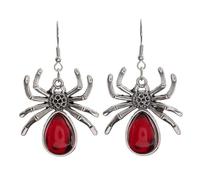 FFWTPY Orecchini Donna Pendenti a Forma di Ragno Halloween Gioielli Vintage alla Moda Accessori Anallergici con Zircone Regalo per Fidanzate (Rosso)