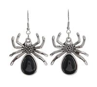 FFWTPY Orecchini Donna Pendenti a Forma di Ragno Halloween Gioielli Vintage alla Moda Accessori Anallergici con Zircone Regalo per Fidanzate (Nero)