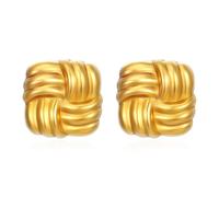 FFWTPY Orecchini Nodo Intrecciato Lucidi Struttura Tridimensionale Gioielli Donna Eleganti Stile Classico