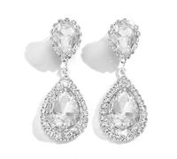 Ffwtpy Orecchini Pendenti A Goccia Con Cristalli Trasparenti Eleganti E Raffinati Perfetti Per Serate Speciali Orecchini Donna Gioielli Da Cerimonia Accessori Moda