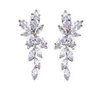 FFWTPY Orecchini Pendenti Lunghi Cascata Cristallo Zirconia Cubica Brillanti Eleganti Gioielli Donna