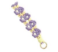 FFWTPY Portachiavi Margherita Mano Maglia Moda - Accessorio Universale per Zaino, Souvenir e Regalo Ragazza (Giallo e Viola)