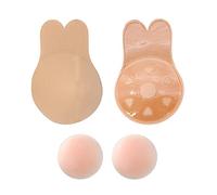 FFWTPY Reggiseno Invisibile Senza Spalline Donna Reggiseno Adesivo Push Up Copricapezzolo Riutilizzabile Traspirante Reggiseno Senza Cuciture Senza Schienale per Ragazze Ladies (【C/D】)