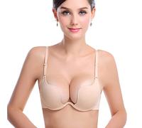 FFWTPY Reggiseno Push Up a Forma di U per Donna Reggiseni Schiena Scoperta con Ferretto Spalline trasformabili Bra con Imbottito per Ragazza