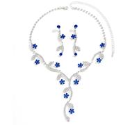 FFWTPY Set Gioielli Donna Floreale Collana Orecchini Strass Cristallo Brillante Elegante Cerimonia Matrimonio Accessori
