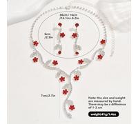 FFWTPY Set Gioielli Donna Floreale Collana Orecchini Strass Cristallo Brillante Elegante Cerimonia Matrimonio Accessori
