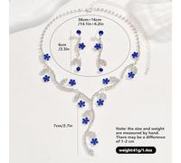 FFWTPY Set Gioielli Donna Floreale Collana Orecchini Strass Cristallo Brillante Elegante Cerimonia Matrimonio Accessori