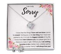 FG Family Gift Mall Im Sorry Gifts for Her, Apology Gifts For Her, I Love You I'm Sorry Gift, collana gigante con biglietto messaggio e confezione regalo, Acciaio inossidabile, Zirconia cubica