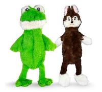 FGA MARKETPLACE Rana - Volpe piatto no ripieno nessun squittiglio peluche giocattolo divertente intratterrà il vostro cane per ore, consigliato per cani di taglia piccola e media lunghezza 51 cm