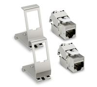 FGB Modulo jack Keystone da 10 Gbps 2X CAT 7 con adattatore per binario a 2 x 1 porta