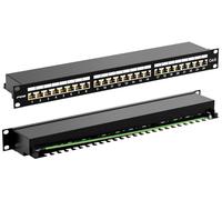 FGB Pannello patch CAT 6 24 porte - RJ45-19" montaggio su rack - Pannello patch schermato pannello patch di rete per switch di rete Gigabit