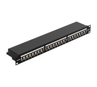 FGB - Pannello patch CAT 7 24 porte - 19" pollici per installazione su rack Server, montaggio RJ45 schermato - Pannello patch schermato per switch di rete Gigabit
