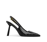 FgdeupY 7CM Sexy Slingback Pompe Eleganti Tacchi Eleganti per Le Donne Punta Chiusa Appuntito Tacchi Alti Sposa Sposa Prom Party Scarpe da Sera,Nero,35 EU