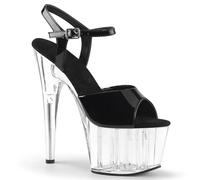 FgdeupY Donna Trasparente Open Toe Dress alla Caviglia Fibbia Matrimonio Sandali con Tacco Alto 5,9 Pollici,Nero,39 EU