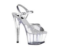 FgdeupY Piattaforma Tacchi per Le Donne Open Toe Tacchi Eleganti Pompe Sandali 6.69 Pollici Cinturino alla Caviglia Partito Pompe da Sposa Scarpe,Argento,35 EU
