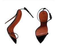 FgdeupY Sandalo a Spillo con Cinturino alla Caviglia a Punta Aperta da Donna da 12 cm,Nero,41 EU