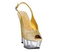 FgdeupY Scintillante Rosa Impermeabile Piattaforma Fondo Spesso Discoteca in Acciaio Pole Dance 15CM Sandali A Spillo per Le Donne,d'oro,35 EU
