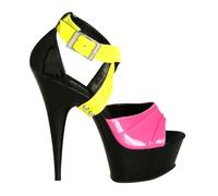 FgdeupY Tacco Sottile Piattaforma Impermeabile Cravatta Incrociata Moda 15CM Tacchi Alti Scarpe da Donna,Giallo,39 EU