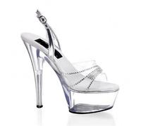 FgdeupY Vestito Scarpe da Sposa 15CM Trasparente Suola Spessa Cristallo Fondo Acqua Diamante Slim Sandali con Tacco Alto,Bianca,42 EU