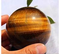 FGDIUCVN Gemma Di Energia Naturale Occhio Di Tigre Crea Sfera Di Cristallo Reiki Minerale Feng Shui Decorazione Domestica Tavoletta Quadrata +++ Supporto,70mm