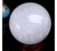 FGDIUCVN Ornamenti Per La Casa Da Collezione,Minerali Di Calcite,Con Sfera Di Cristallo Bianco,Sfera Naturale Islandese Da 40-50mm,6cm