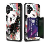 FGDRFGRW Custodia a portafoglio per carte di credito, a doppio strato, ibrida, antiurto, con funzione cavalletto, per iPhone 15 da 6,1 pollici, pappagallo