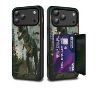 FGDRFGRW Custodia a portafoglio per carte di credito, doppio strato, ibrida, antiurto, protezione contro le cadute, con funzione cavalletto, per iPhone 17 Pro Max 6,9 pollici, pappagallo