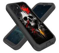 FGDRFGRW Progettata per Galaxy S23 Ultra da 6,8 pollici, resistente, robusta e durevole, guscio protettivo ibrido a doppio strato antiurto, teschio della morte fiori