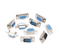 FGDTREE 5 paia DB9 maschio e femmina RS232 9 Pin Wire Saldatura Connettore Connettore Cap Protector Plug Adapter Socket Cavo Coassiale Cavo Saldatura Pannello Paratia Press Outlet