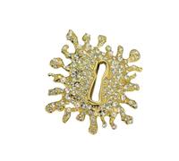 FGDTREE Accattivante spilla da 47 g e collana lunga abbinata con design geometrico a buco della serratura, gioielli per feste, per regalare, spilla scintillante per feste serali, Spilla, come