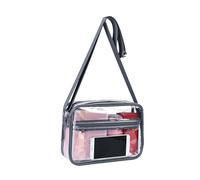 FGDTREE Borsa a tracolla moderna traslucida per una rapida proiezione di sicurezza durante giochi, spettacoli e luoghi pubblici, comoda da indossare, borsa trasparente da stadio, grigio, Small