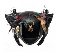 FGDTREE Cappello da pirata decorativo per uomo e donna | Cappello da pirata in tessuto PU con motivo per travestimenti divertenti e cosplay, accessori fotografici, misura regolabile