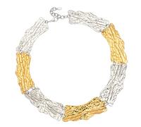 FGDTREE Collana moderna in acciaio con forme irregolari e lunghezza regolabile, ideale per trendsetter, collana a catena dalla forma unica, One Size, come descritto, come descritto