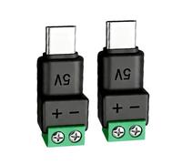 FGDTREE Di 2Pcs USB C a 2 Pin Terminali Block Adapter 15W Trasferimento di Potenza per Cavi di Ricarica e Piccoli Dispositivi Senza Saldatura Connettore USB C