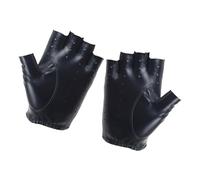 FGDTREE Guanto in pelle PU per donne uomini senza dita ciclismo moto guanti da guida neri mezze dita guanti sportivi sollevamento pesi sport guanto mezzo dito