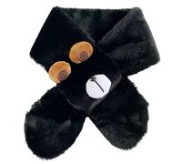 FGDTREE Sciarpa a forma di orso per bambini sciarpa in peluche carino fazzoletto da collo per bambino InsStyle scaldacollo invernale per bambini da esterno sciarpa da collo per bambini, Nero , Taglia